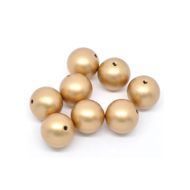 5 perles intercalaires dorées 22 mm