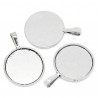 Support pour cabochon rond 25 mm argent