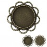 Support de cabochon, embellissement forme fleur 36 x 36 mm
