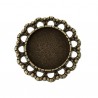 Support de cabochon, embellissement forme fleur 36 x 36 mm