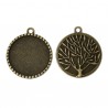 Support de cabochon verso décor arbre couleur bronze