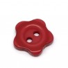 20 boutons fleurs rouge résine 2 trous 12 mm 