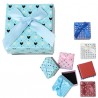 Boite écrin à bijou coeur bleu ciel carrée 4,5 x 4,5 cm