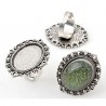 Bague avec support de cabochon romantique, couleur argent