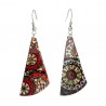 Boucles d'oreilles nacre décor vitrail