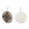 Boucles d'oreilles nacre décor vitrail