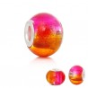 Perle en verre de style Pandora orange / rose