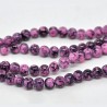 45 perles verre noir et rose 4 mm