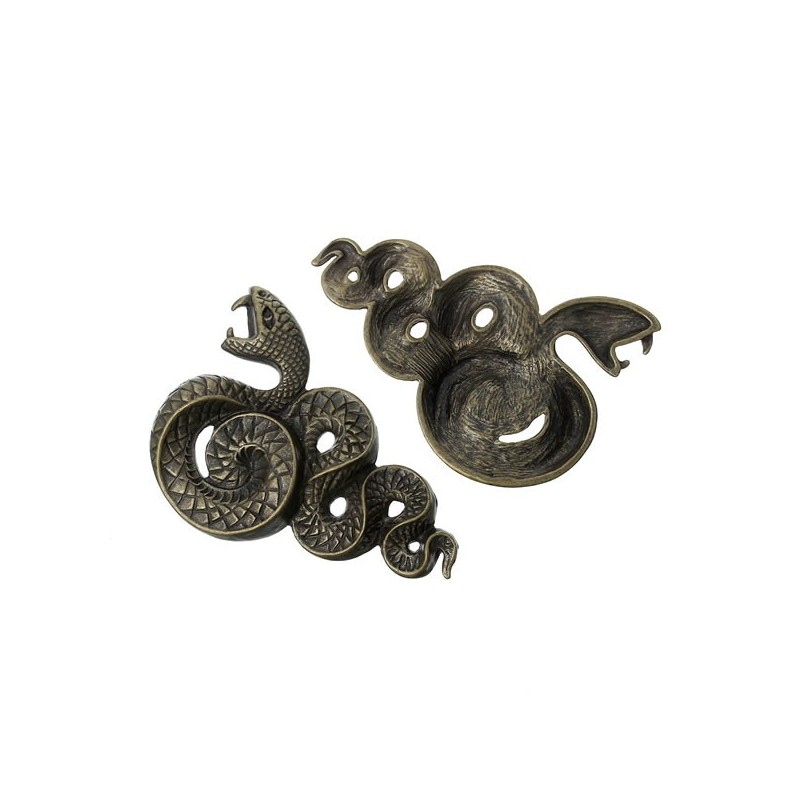 Serpent applique d'embellissement bronze antique