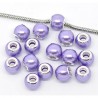 Perle de style Pandora mauve et argent