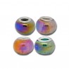 4 Perles  verre style Pandora couleur AB flammée