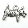 Chien (Yorkshire) en breloque argent veilli