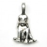 Chien (pataud) en breloque argent veilli