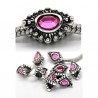 Perle métal strass fushia style Pandora