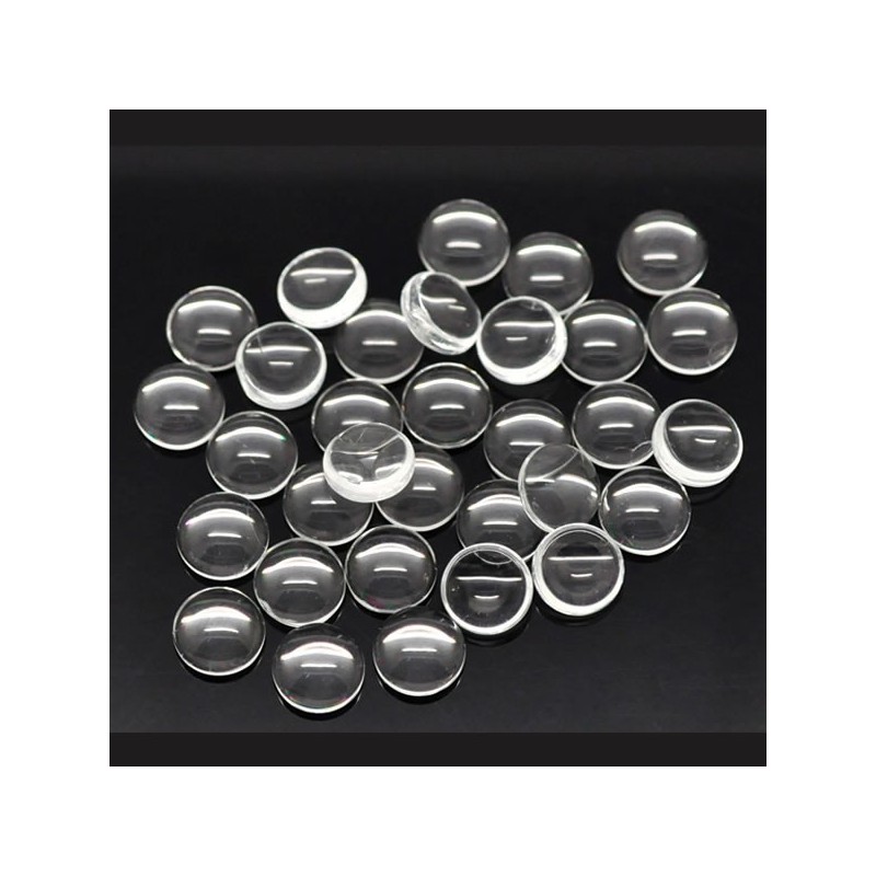 1326 10 pièces verre rond 20mm clairement Cabochons adhésive perles adhésives pierre