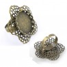 Bague ovale support de cabochon couleur bronze