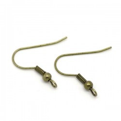 Paire de crochets boucle d'oreille avec perle en acier inoxydable 23 x 22 mm
