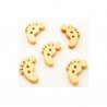 5 Boutons pieds bois 2 trous