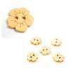 5 Boutons fleur 5 pétales bois 2 trous