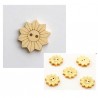 5 Boutons fleur forme soleil bois 2 trous