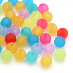 Perles acryliques rondes givrées 8 mm