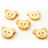 5 Boutons ourson bois 2 trous