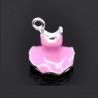 Robe danse tutu charm métal  couleur argent émaillé rose et blanc