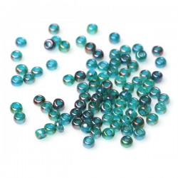 Perles de rocaille bleu à vert 10/0 (2 x 2 mm)