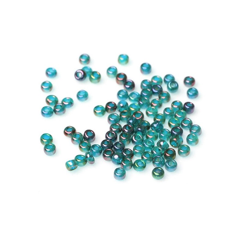 Perles de rocaille bleu à vert 10/0 (2 x 2 mm)