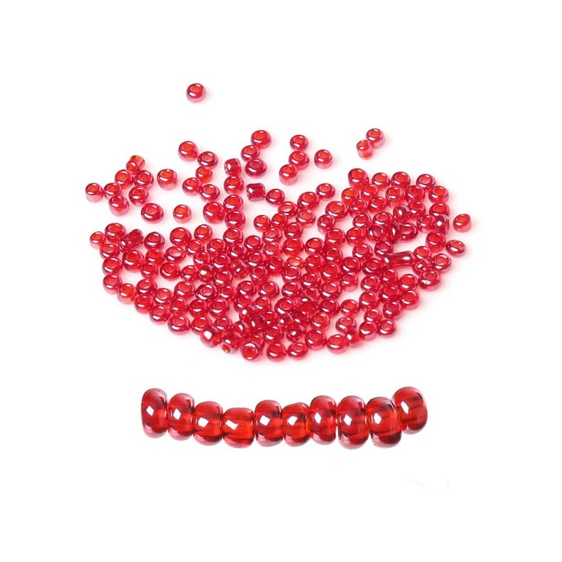Perle de rocaille rouge en verre 3 mm