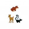3 boutons animaux de la forêt