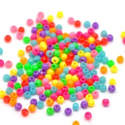 Perles acryliques rondes mix couleur 3 mm