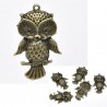Chouette hibou pendentif métal ajouré bronze