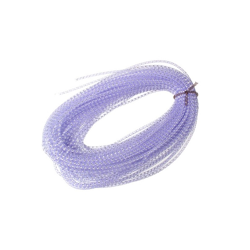 Cordon tubulaire résille violet et argent 4 mm