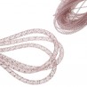 Cordon tubulaire résille violet et argent 4 mm