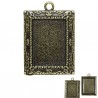 Support de cabochon rectangulaire bronze