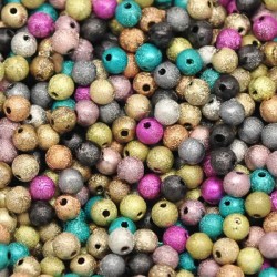 Perles intercalaires couleur métalisée mélangées 6 mm
