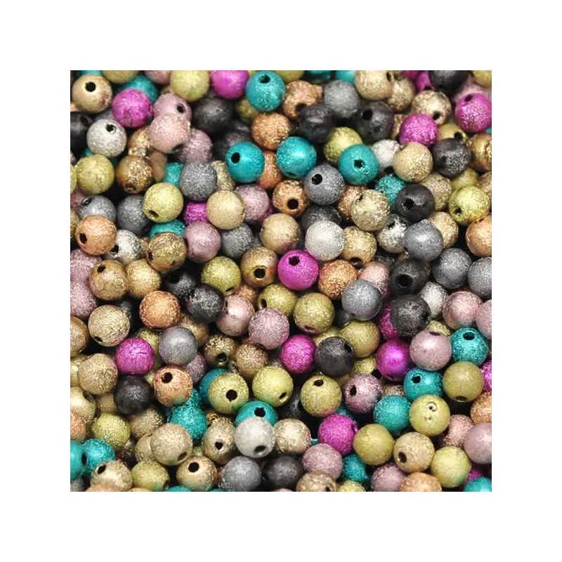 Perles intercalaires couleur métalisée mélangées 6 mm