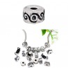 Fermoir clip pour bracelet style Pandora vague
