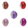 Perle résine de style Pandora noyau argent différentes couleurs