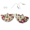 Kit boucle d'oreilles éventail bois rose