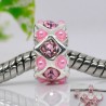 Perle métal avec strass rose style Pandora