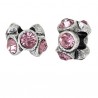 Perle métal avec strass rose style Pandora