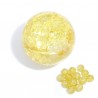 Perle jaune craquelée 12 mm en verre 