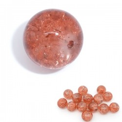 Perle ambre craquelée 12 mm en verre 