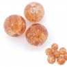 Perle orange clair craquelée 10 mm en verre