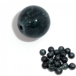 Perle noire 10 mm en verre craquelé