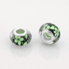 Perle Style Pandora fines fleurs sur fond noir