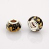 Perle Style Pandora fines fleurs sur fond noir