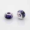 Perle Style Pandora fines fleurs sur fond noir